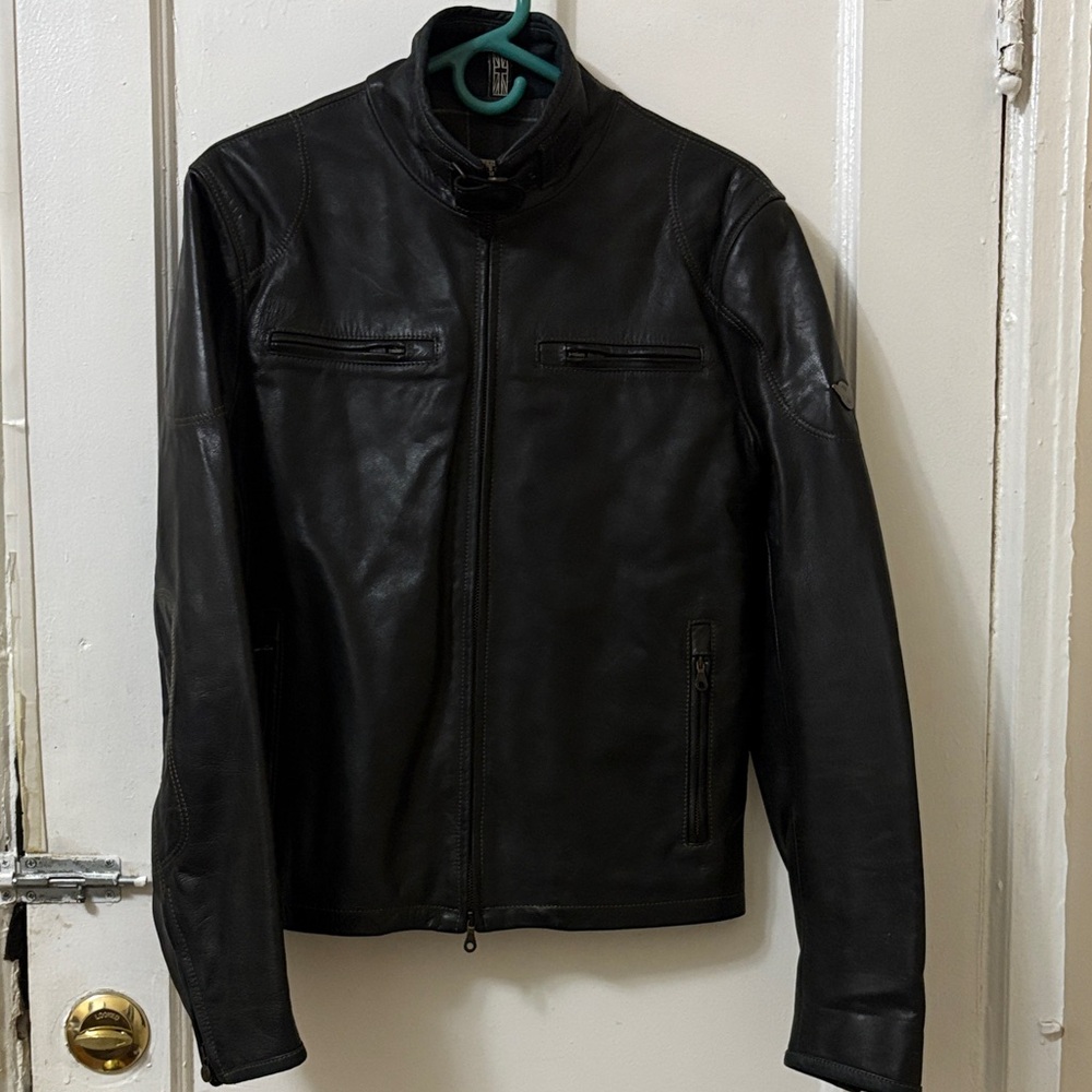 Matchless Motorcycle Black Leather Men's Jacket Size : M